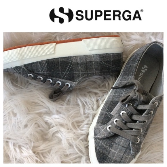 🎈SALE🎈NEW⭐️HP⭐️Superga 2750 Wool-plaid Sneaker - Picture 8 of 11